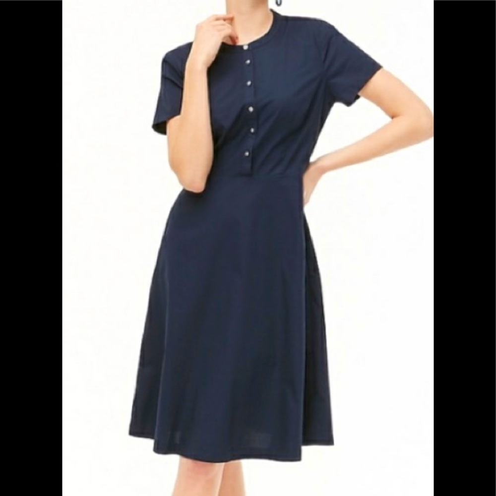 J. Crew Navy button down poplin dress